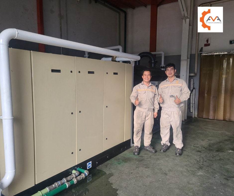 Lắp đặt máy nén khí 160kw Ingersoll Range, máy sấy United 100m3/h và hệ đường ống khí nén DN80