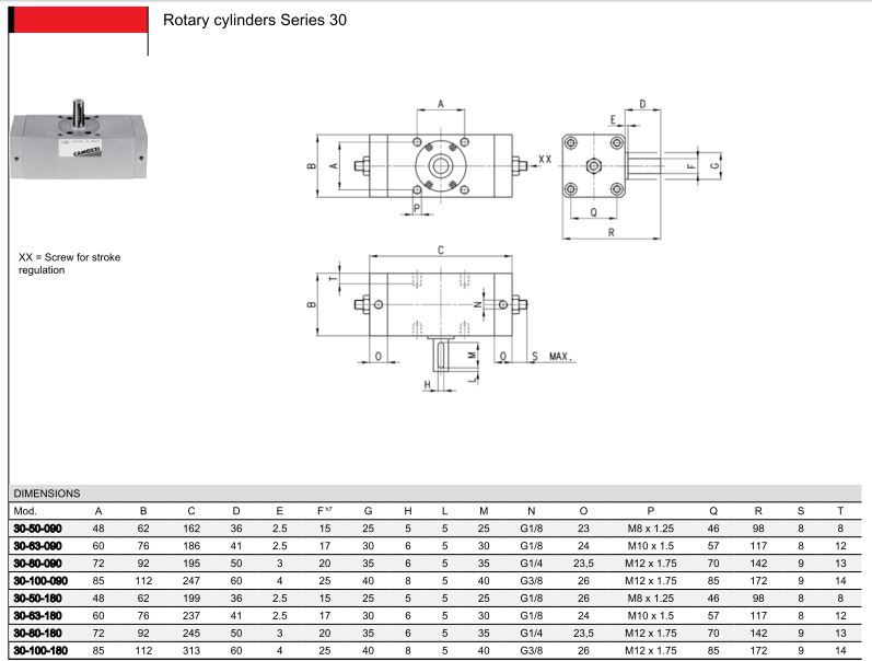 camozzi series 30 pneumatic cylinder
